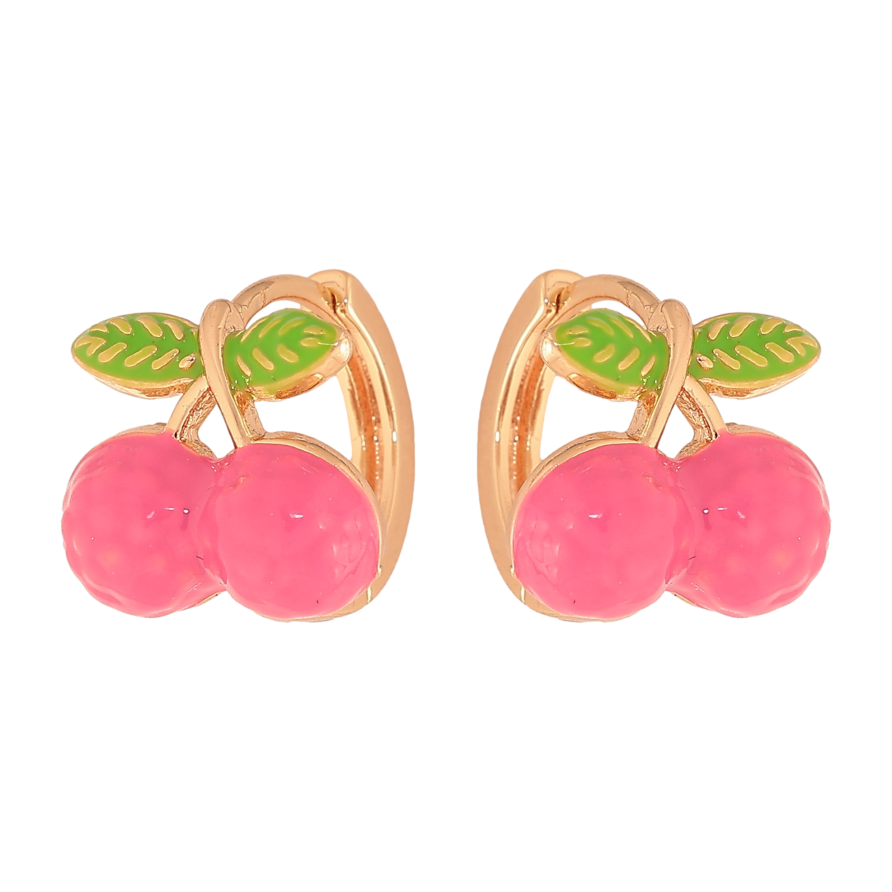 Серьги Xuping цвет Позолота 18К колечки "Вишенки" фото №1