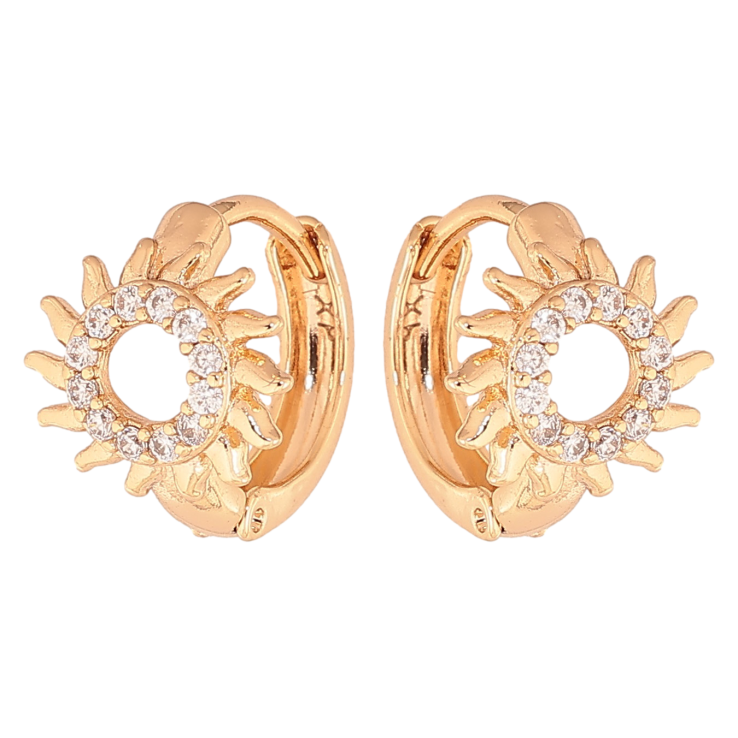 Серьги Xuping цвет Позолота 18К колечки "Солнце" фото №7 Серьги Xuping цвет Позолота 18К колечки "Солнце" фото №7