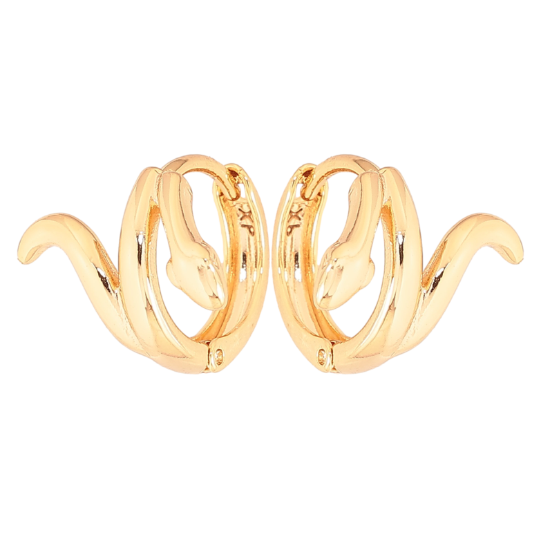 Серьги Xuping цвет Позолота 18К колечки "Змеи" фото №1 Серьги Xuping цвет Позолота 18К колечки "Змеи" фото №1