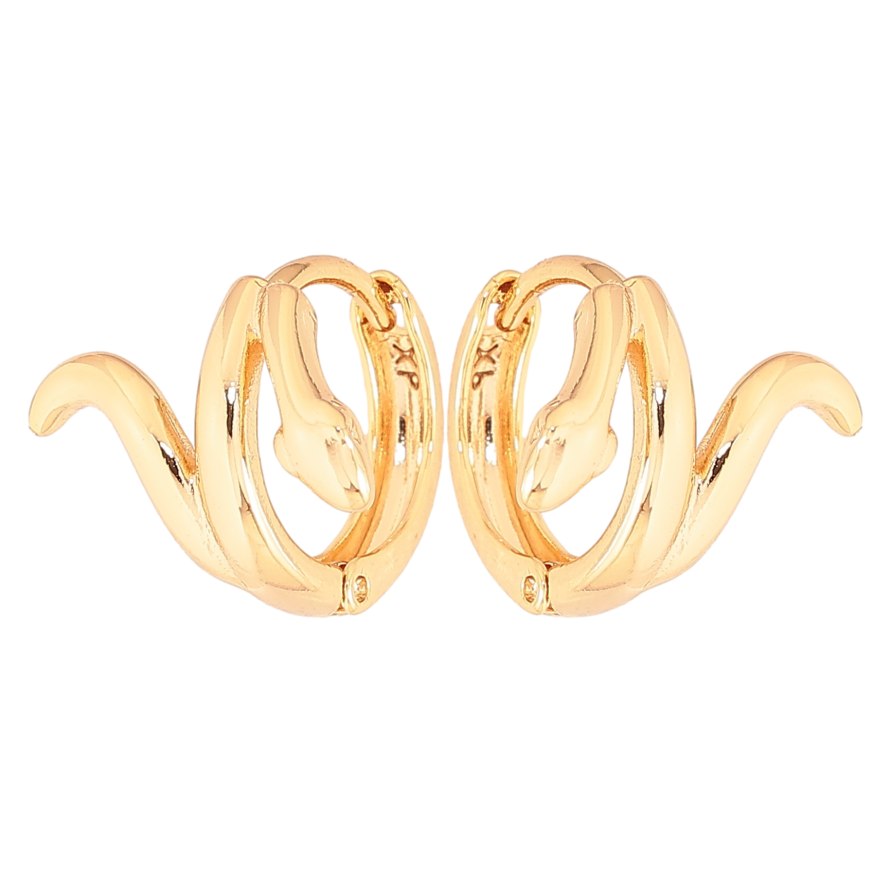 Серьги Xuping цвет Позолота 18К колечки "Змеи" фото №1 Серьги Xuping цвет Позолота 18К колечки "Змеи" фото №1