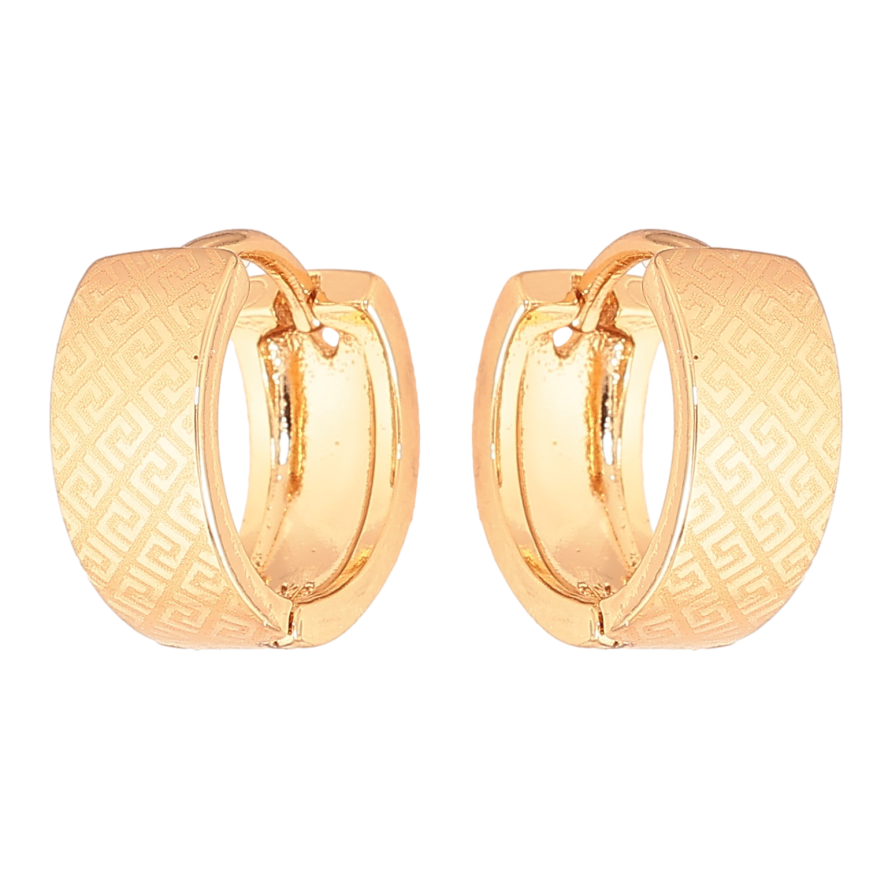 Сережки Xuping колір Позолота 18К колечка "Візерунок напиленням" фото №1