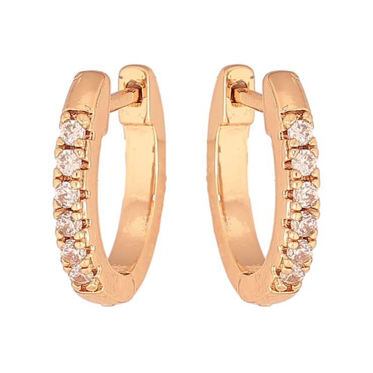 Серьги Xuping цвет Позолота 18К английський замок "Дорожки кристаллов" фото №25