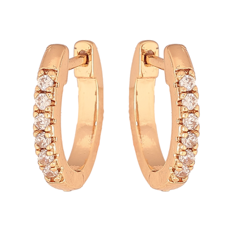 Сережки Xuping колір Позолота 18К англійський замок "Доріжки кристалів" фото №1