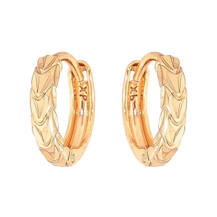 Сережки Xuping колір Позолота 18К колечка "Декоративний візерунок" фото №6