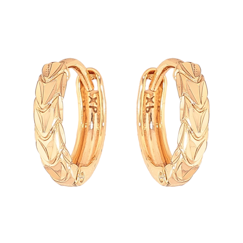 Серьги Xuping цвет Позолота 18К колечки "Декоративный узор" фото №1 Серьги Xuping цвет Позолота 18К колечки "Декоративный узор" фото №1