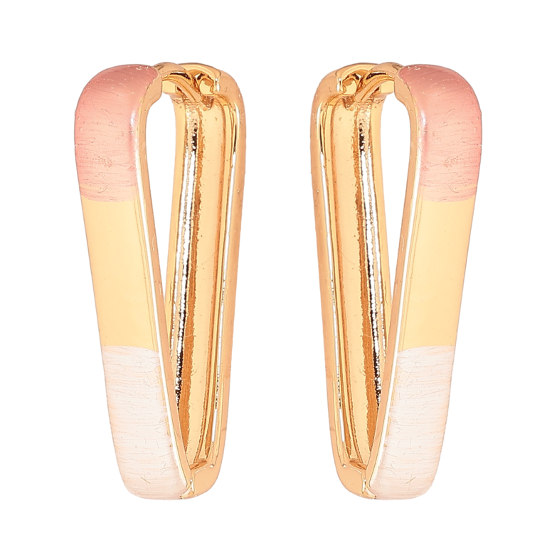 Серьги Xuping цвет Позолота 18К колечки "Узор эмалью" фото №1