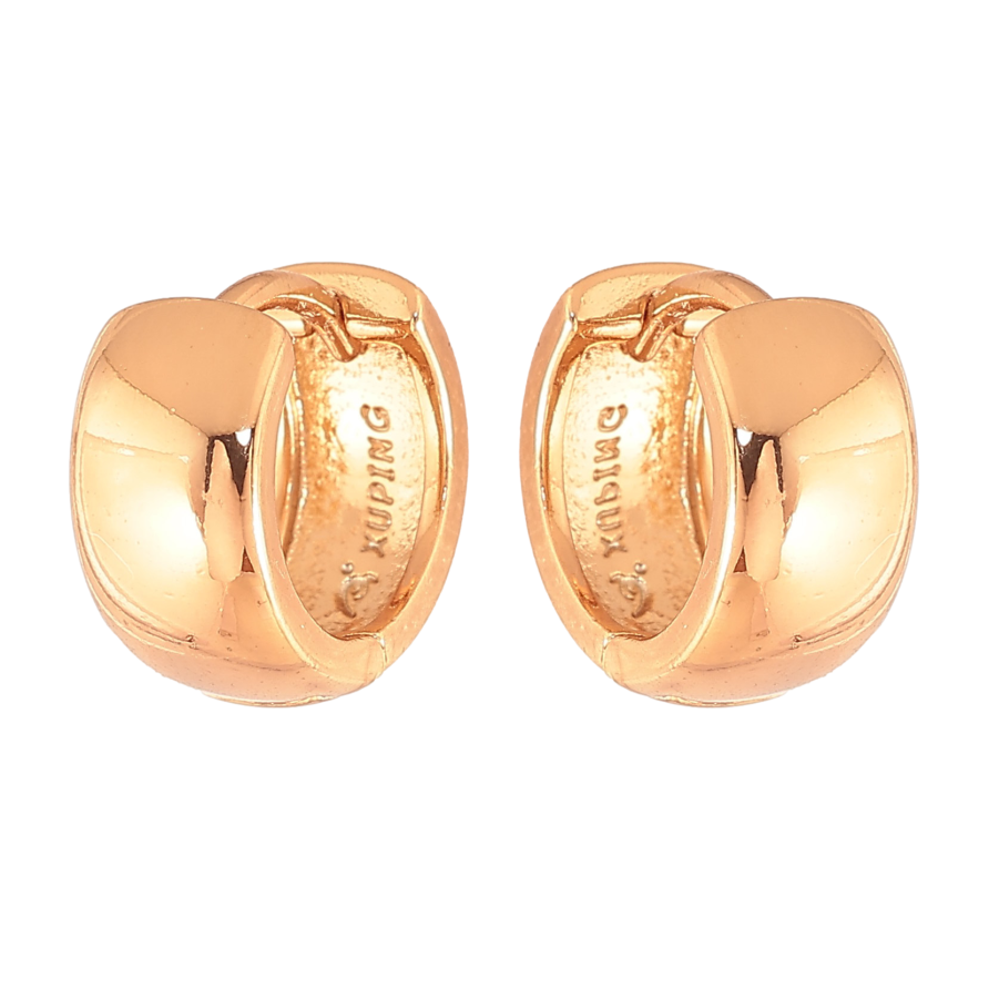 Сережки Xuping колір Позолота 18К колечка "Класика, шир. 6мм" ø 13мм фото №1