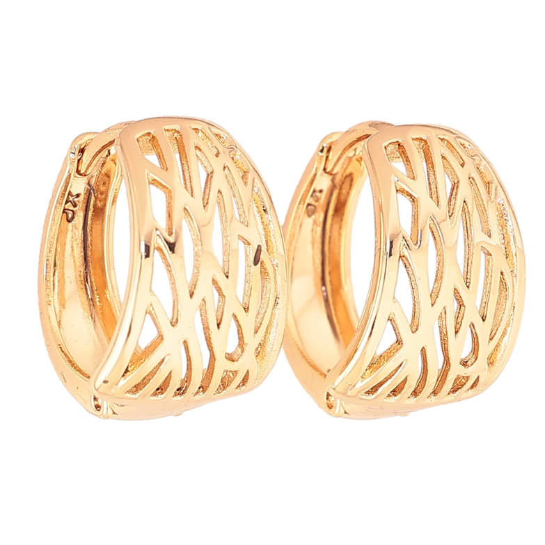 Серьги Xuping цвет Позолота 18К колечки "Декоративный узор" фото №5