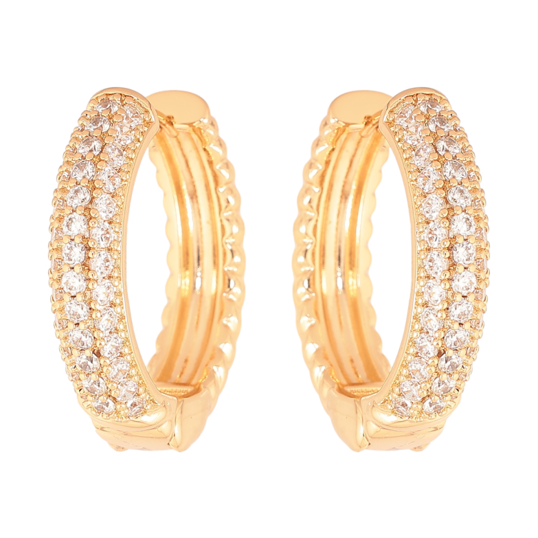 Серьги Xuping цвет Позолота 18К колечки "Инкрустация кристаллами" фото №1 Серьги Xuping цвет Позолота 18К колечки "Инкрустация кристаллами" фото №1