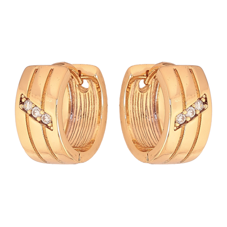 Серьги Xuping цвет Позолота 18К колечки "Узор с кристаллами" фото №6 Серьги Xuping цвет Позолота 18К колечки "Узор с кристаллами" фото №6