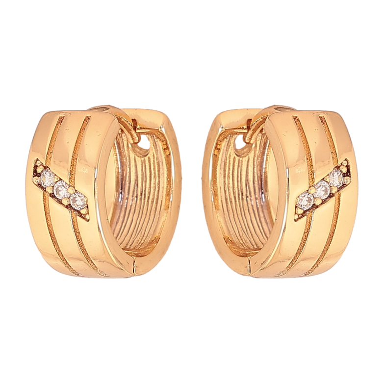 Серьги Xuping цвет Позолота 18К колечки "Узор с кристаллами" фото №1 Серьги Xuping цвет Позолота 18К колечки "Узор с кристаллами" фото №1