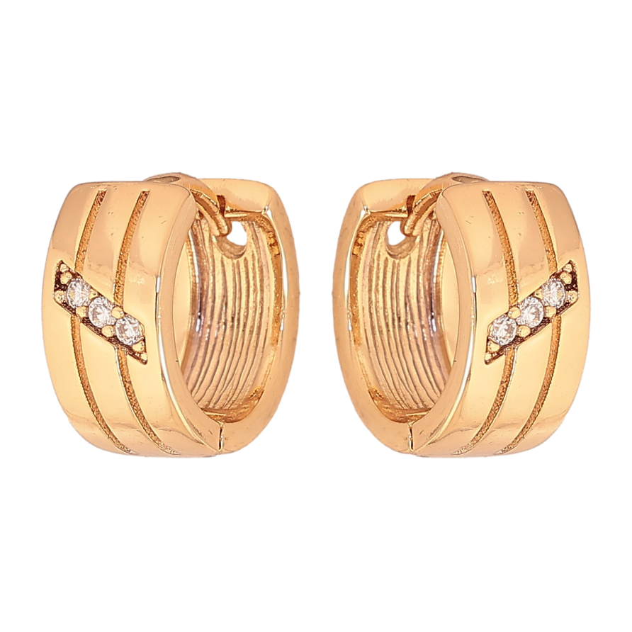 Серьги Xuping цвет Позолота 18К колечки "Узор с кристаллами" фото №1 Серьги Xuping цвет Позолота 18К колечки "Узор с кристаллами" фото №1