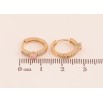 Серьги Xuping цвет Позолота 18К колечки "Узор с розовыми кристаллами" фото №2