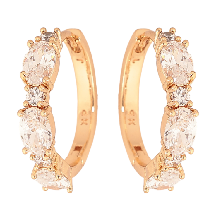 Сережки Xuping колір Позолота 18K колечка "Візерунок з кристалами" фото №19 Сережки Xuping колір Позолота 18K колечка "Візерунок з кристалами" фото №19