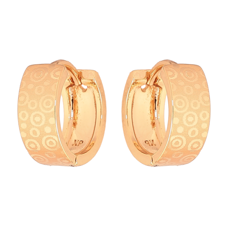 Серьги Xuping цвет Позолота 18К колечки "Узор напылением" фото №1