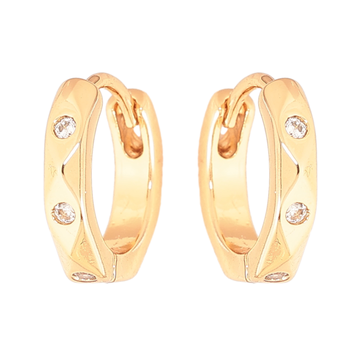 Сережки Xuping колір Позолота 18К колечка "Візерунок кристалами" фото №17 Сережки Xuping колір Позолота 18К колечка "Візерунок кристалами" фото №17