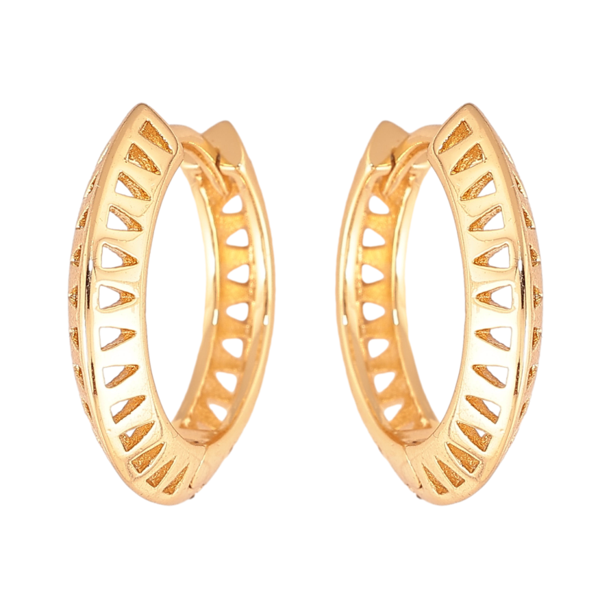 Сережки Xuping колір Позолота 18К колечка "Декоративний візерунок" фото №1