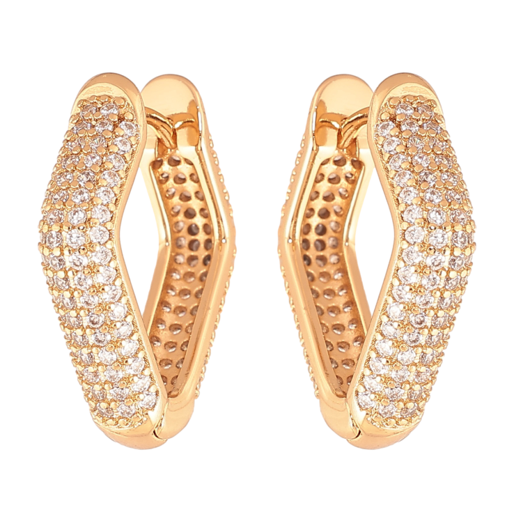 Сережки Xuping колір Позолота 18K колечка "Інкрустація кристалами" фото №19