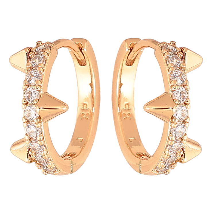 Серьги Xuping цвет Позолота 18K колечки "Узор с кристаллами"  фото №11