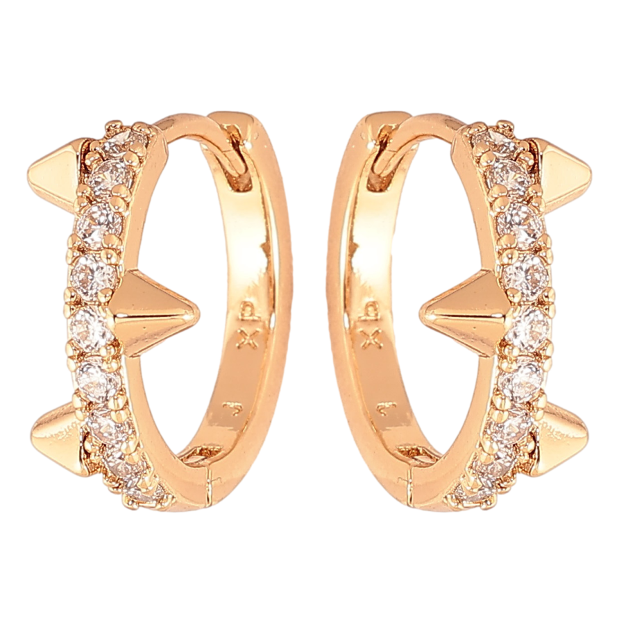 Сережки Xuping колір Позолота 18K колечка "Візерунок з кристалами" фото №1