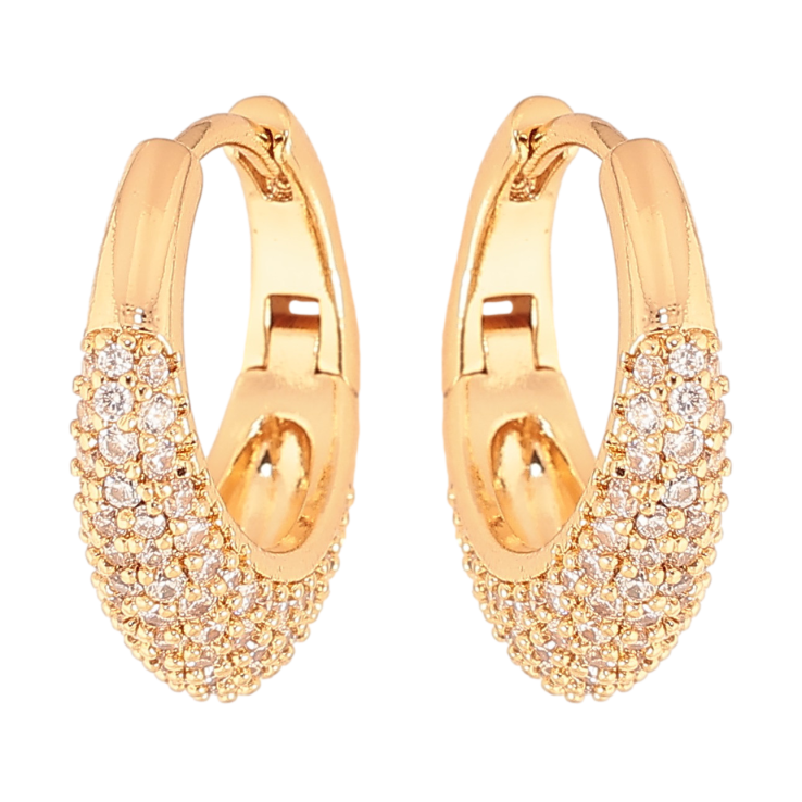 Сережки Xuping колір Позолота 18K колечка "Інкрустація кристалами" фото №10 Сережки Xuping колір Позолота 18K колечка "Інкрустація кристалами" фото №10