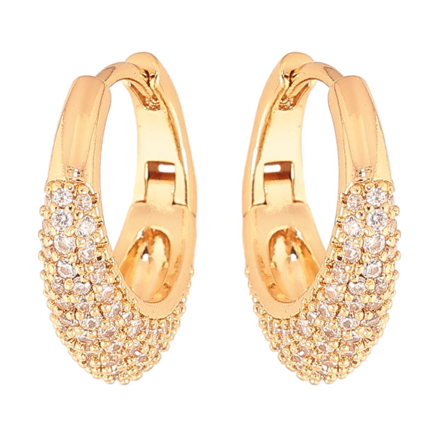 Серьги Xuping цвет Позолота 18K колечки "Инкрустация кристаллами"  фото №1