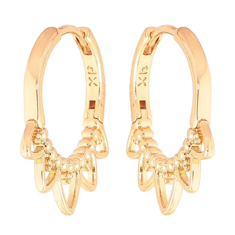 Сережки Xuping колір Позолота 18K колечка "Декоративний візерунок" фото №1