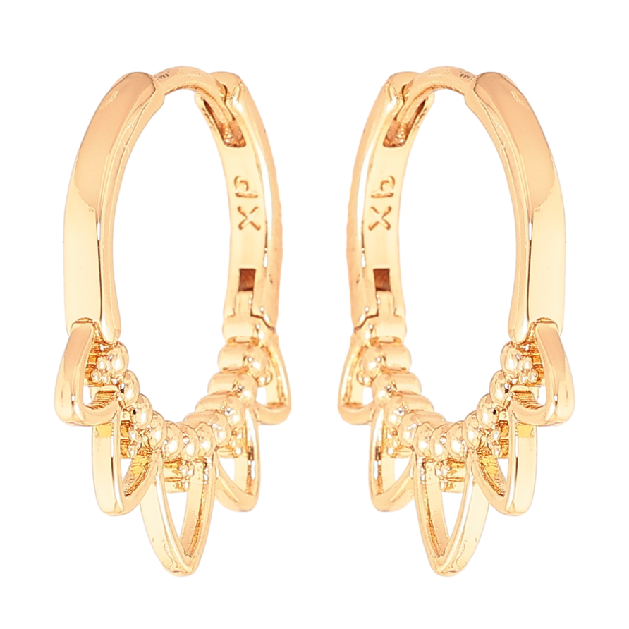 Сережки Xuping колір Позолота 18K колечка "Декоративний візерунок" фото №1