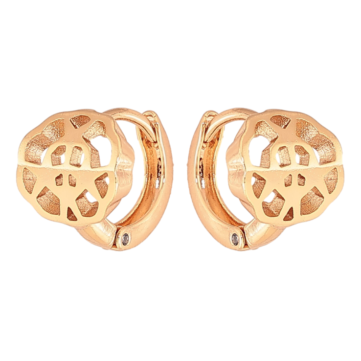 Серьги Xuping цвет Позолота 18К колечки "Декоративные цветочки" фото №13