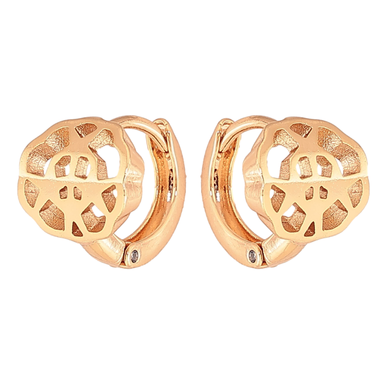 Серьги Xuping цвет Позолота 18К колечки "Декоративные цветочки" фото №1 Серьги Xuping цвет Позолота 18К колечки "Декоративные цветочки" фото №1