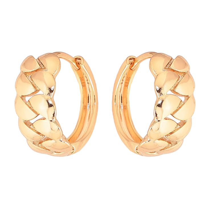 Серьги Xuping цвет Позолота 18К колечки "Узор цепочка" фото №13