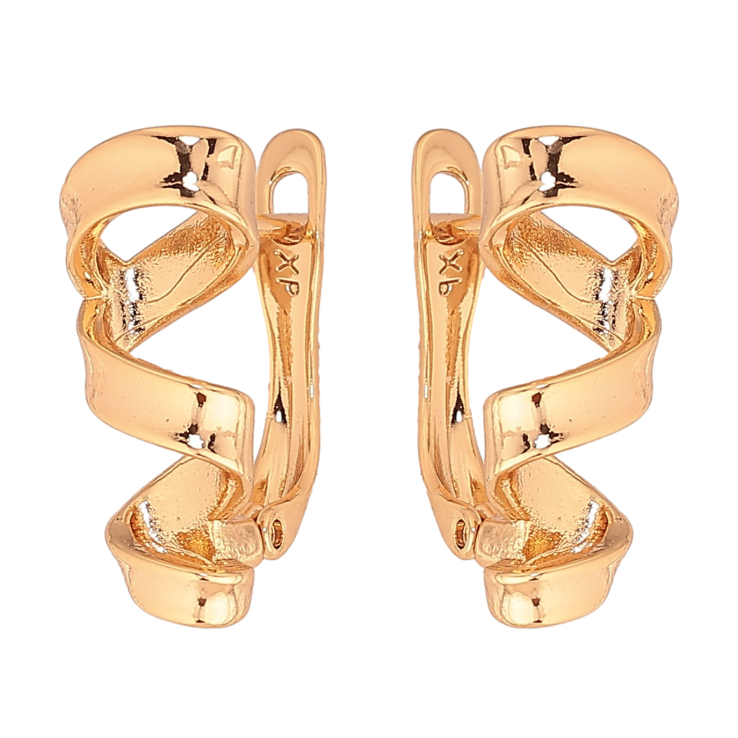 Серьги Xuping цвет Позолота 18К английський замок "Спиральки" фото №10 Серьги Xuping цвет Позолота 18К английський замок "Спиральки" фото №10