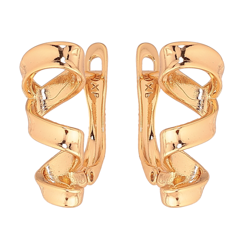 Серьги Xuping цвет Позолота 18К английський замок "Спиральки" фото №4