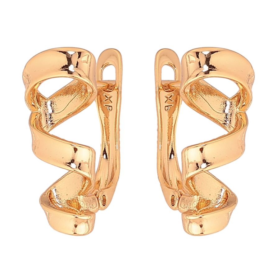 Серьги Xuping цвет Позолота 18К английський замок "Спиральки" фото №1