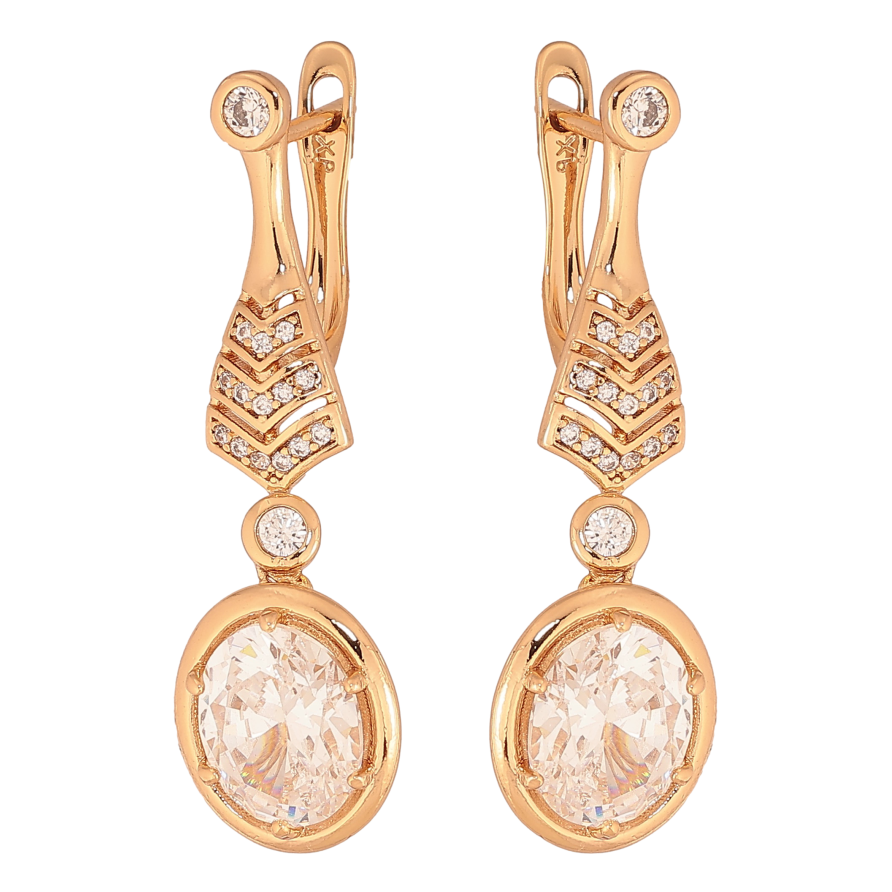 Серьги Xuping цвет Позолота 18К английський замок "Кристальные подвески" фото №1 Серьги Xuping цвет Позолота 18К английський замок "Кристальные подвески" фото №1