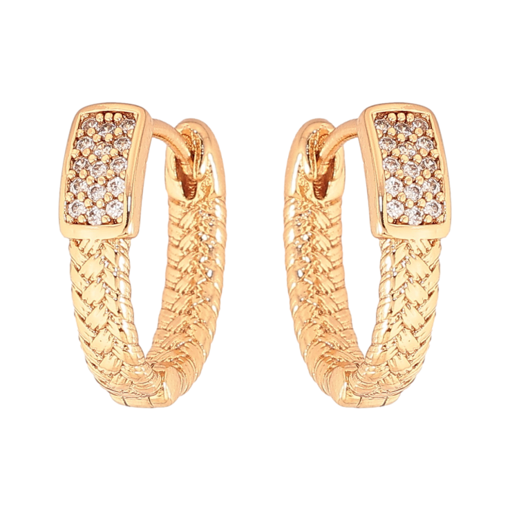 Сережки Xuping колір Позолота 18К колечка "Візерунок з кристалами" фото №17 Сережки Xuping колір Позолота 18К колечка "Візерунок з кристалами" фото №17