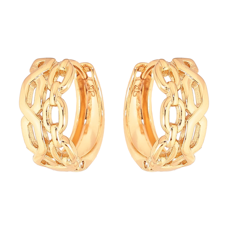 Сережки Xuping колір Позолота 18К колечка "Декоративний візерунок" фото №1