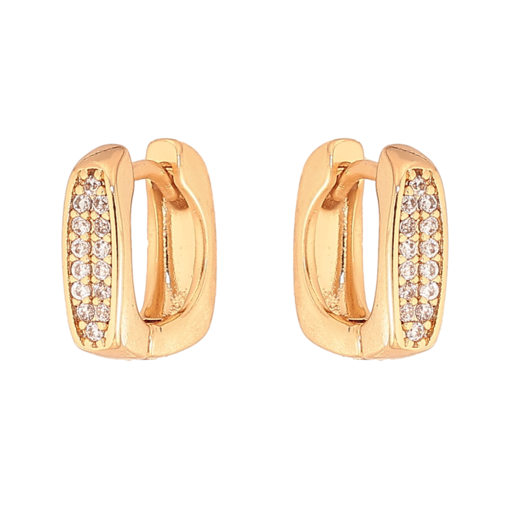 Сережки Xuping колір Позолота 18К колечка "Візерунок з кристалами" фото №8