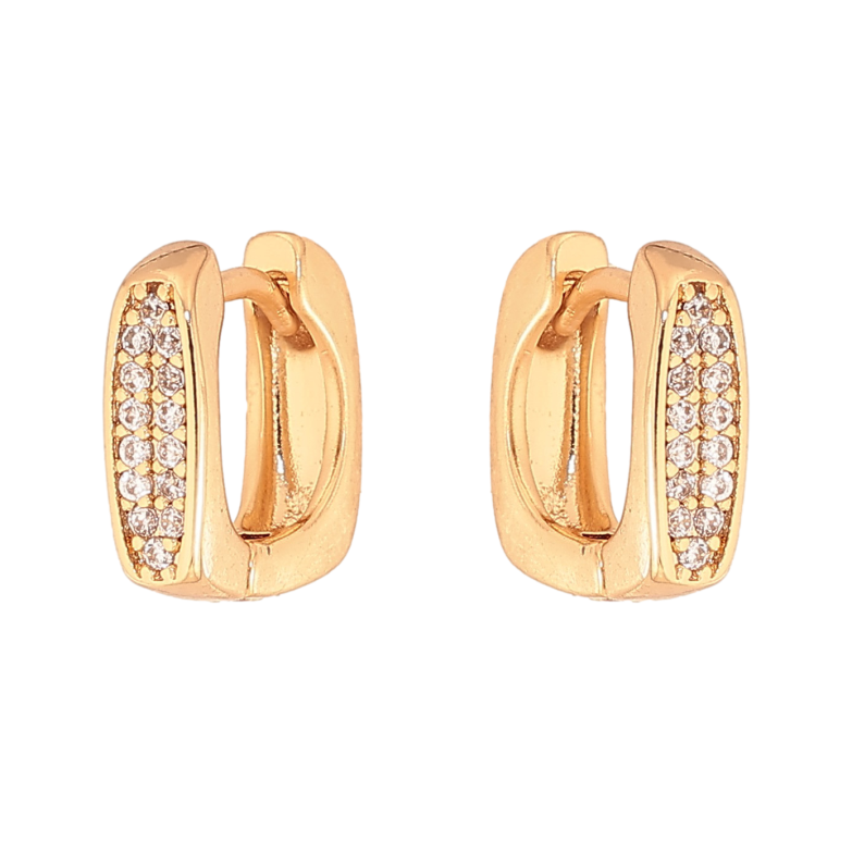 Серьги Xuping цвет Позолота 18К колечки "Узор с кристалпами" фото №1 Серьги Xuping цвет Позолота 18К колечки "Узор с кристалпами" фото №1