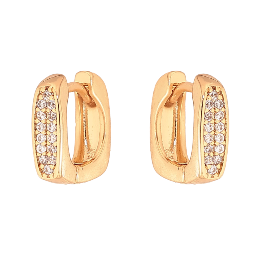 Сережки Xuping колір Позолота 18К колечка "Візерунок з кристалами" фото №1