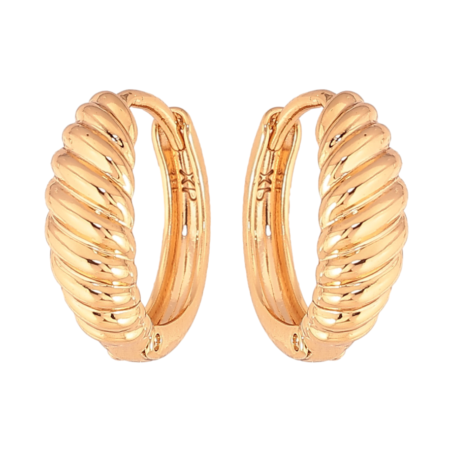 Сережки Xuping колір Позолота 18К колечка "Декоративний візерунок" фото №1 Сережки Xuping колір Позолота 18К колечка "Декоративний візерунок" фото №1