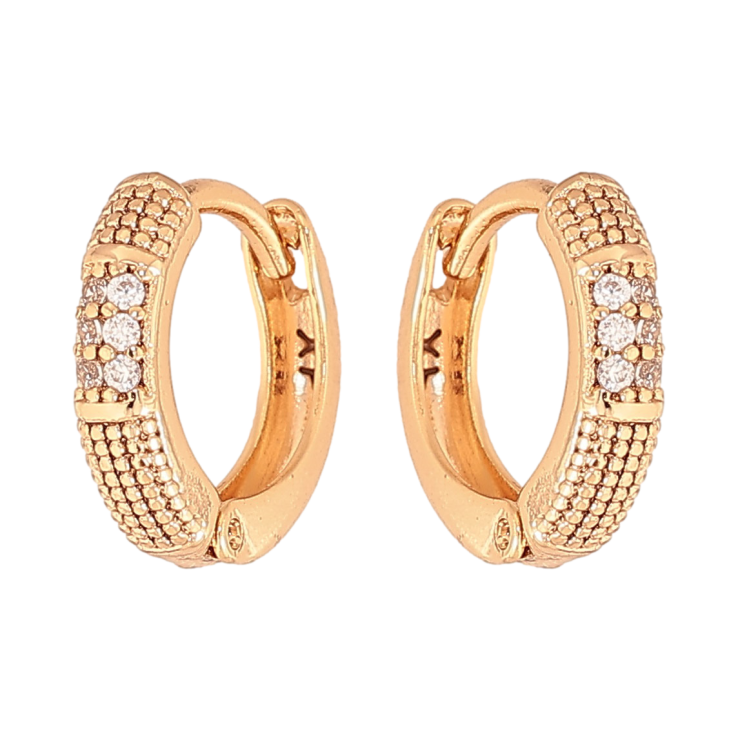 Сережки Xuping колір Позолота 18К колечка "Візерунок з кристалами" фото №20