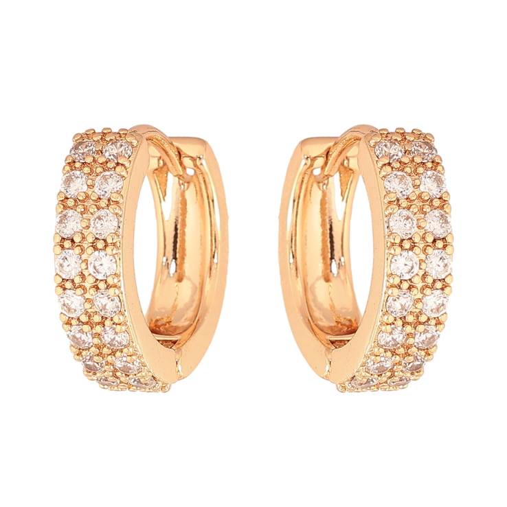 Серьги Xuping цвет Позолота 18К колечки "Инкрустация кристаллами" фото №25