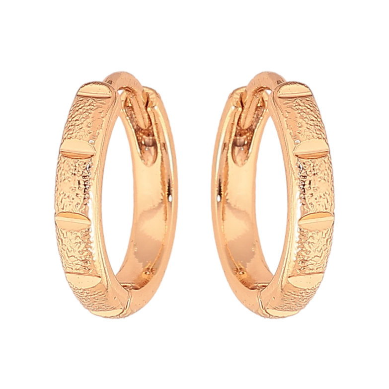 Сережки Xuping колір Позолота 18К колечка "Декоративний візерунок" фото №4