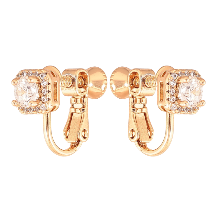 Серьги Xuping цвет Позолота 18K клипсы на закрутках "Узор с кристаллами" фото №23