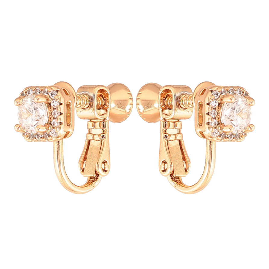 Серьги Xuping цвет Позолота 18K клипсы на закрутках "Узор с кристаллами" фото №1 Серьги Xuping цвет Позолота 18K клипсы на закрутках "Узор с кристаллами" фото №1