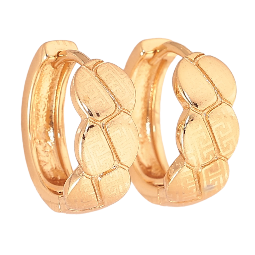 Сережки Xuping колір Позолота 18К колечка "Візерунок з напиленням" фото №1