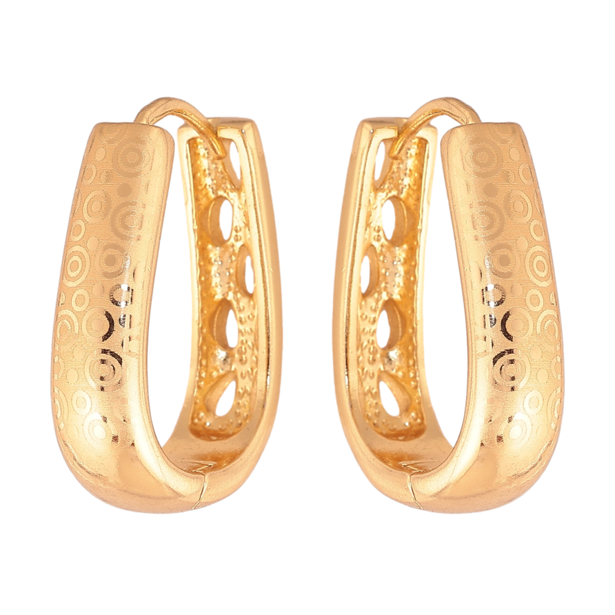 Сережки Xuping колір Позолота 18К колечка "Візерунок напиленням" фото №1