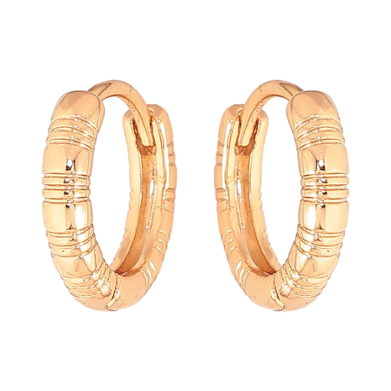 Серьги Xuping цвет Позолота 18К колечки "Декоративный узор" фото №1