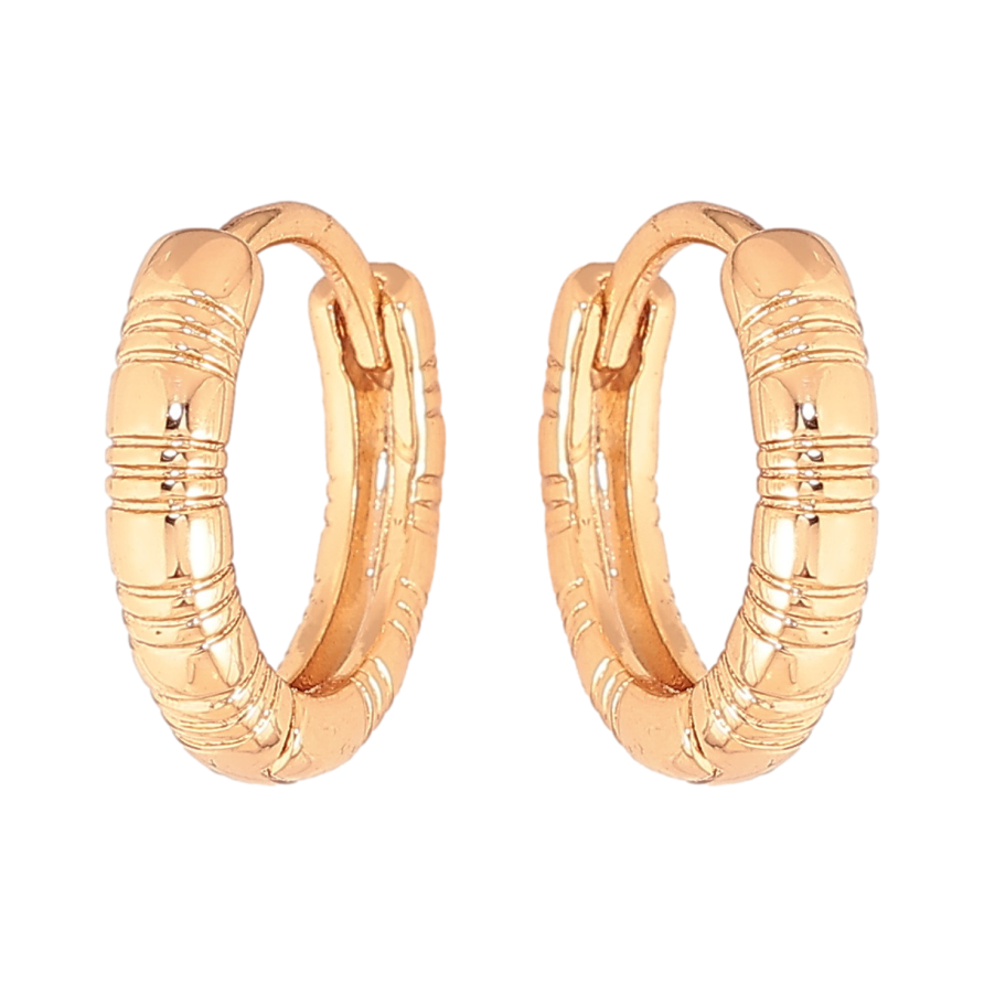 Серьги Xuping цвет Позолота 18К колечки "Декоративный узор" фото №1